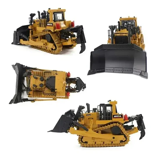 Bulldozer Maquinaria A Escala 1:50, Huina 1700, Full Metal Amarillo