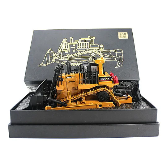 Bulldozer Maquinaria A Escala 1:50, Huina 1700, Full Metal Amarillo
