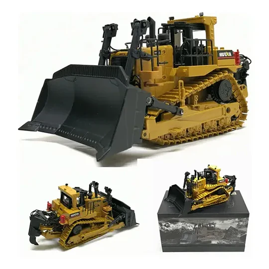 Bulldozer Maquinaria A Escala 1:50, Huina 1700, Full Metal Amarillo