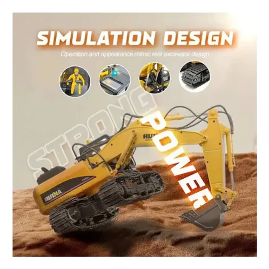 Excavadora 3 En 1 Rc, 1:14, C Martillo Y Garra Para Troncos