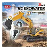 Excavadora 3 En 1 Rc, 1:14, C Martillo Y Garra Para Troncos