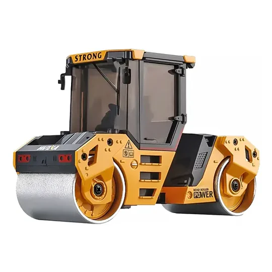 Rodillo Compactador Rolo Huina 1724 Escala 1:50 Metal Amarillo