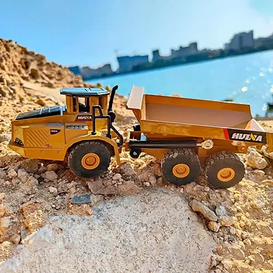 Pack Excavadora Mas Camion Lagarto Huina 1611, Full Metal