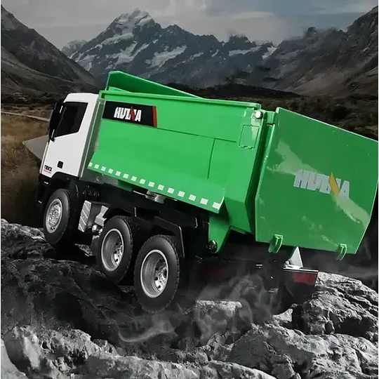 Camión Volquete A Control Remoto Huina 1556 Verde 1:18