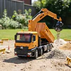 Camion Grua Huina 1538 Escala 1:14 Control Remoto Rc Madera Amarillo