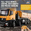 Camion Grua Huina 1538 Escala 1:14 Control Remoto Rc Madera Amarillo