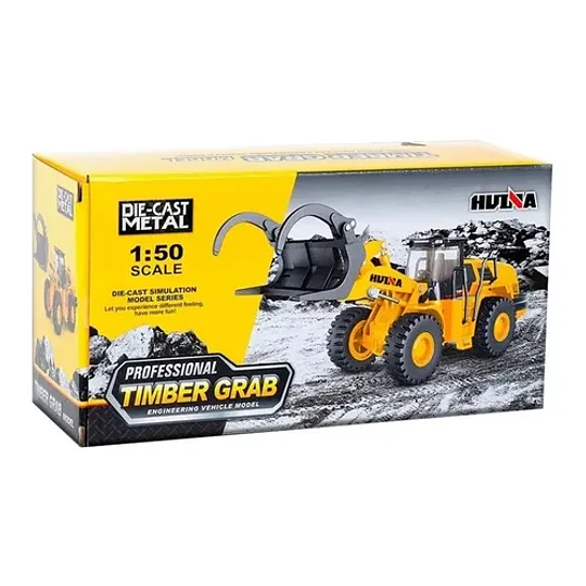 Agarra Tronco Huina 1716 Vehiculo Forestal 1:50 Diecast Color Amarillo