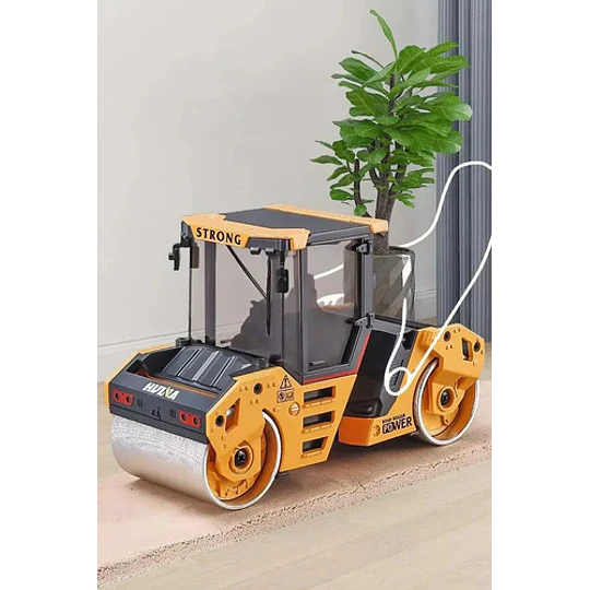 Rodillo Compresor En Miniatura De Metal Huina 1724, 1:50 Amarillo