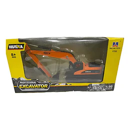Excavadora, Escala 1/50, Huina, 27cms De Largo Color Naranja