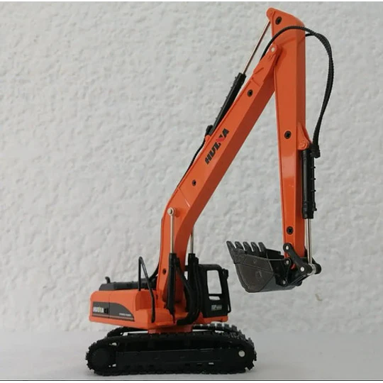 Excavadora, Escala 1/50, Huina, 27cms De Largo Color Naranja