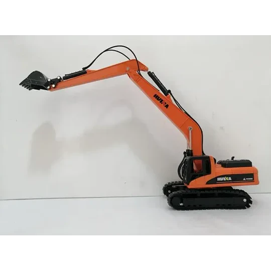 Excavadora, Escala 1/50, Huina, 27cms De Largo Color Naranja