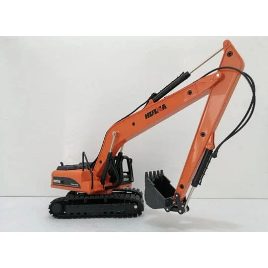 Excavadora, Escala 1/50, Huina, 27cms De Largo Color Naranja