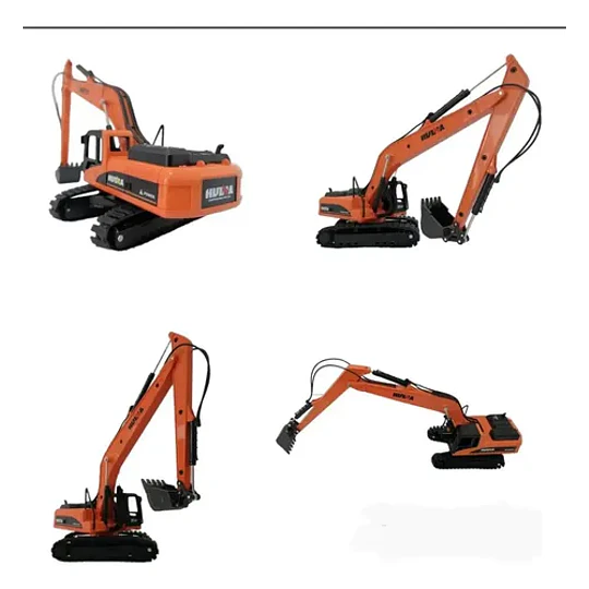 Excavadora, Escala 1/50, Huina, 27cms De Largo Color Naranja