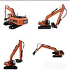 Excavadora, Escala 1/50, Huina, 27cms De Largo Color Naranja