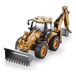 Retroexcavadora De Tractor Huina De Aleación Miniatura De Metal 1:50 Amarillo