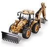 Retroexcavadora De Tractor Huina De Aleación Miniatura De Metal 1:50 Amarillo