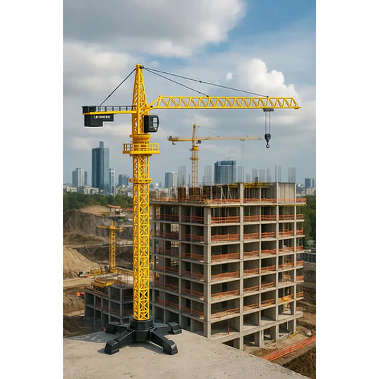 Huina 1740 Grua Pluma/torre A Escala 1:50 Amarillo Y Negro