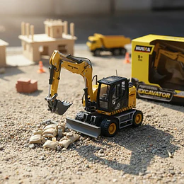 Vehículo De Juguete Huina Modelo 1:50 Metalico Excavadora