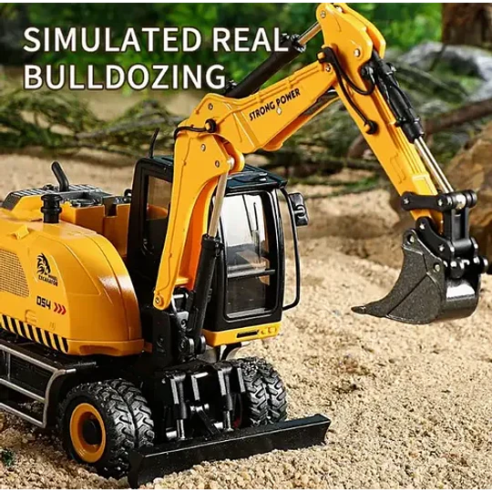 Vehículo De Juguete Huina Modelo 1:50 Metalico Excavadora