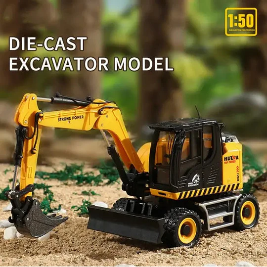 Vehículo De Juguete Huina Modelo 1:50 Metalico Excavadora