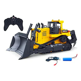 Excavadora Huina 1554 1:16 Rc Bulldozer Construccion 11 Ch Color Amarillo