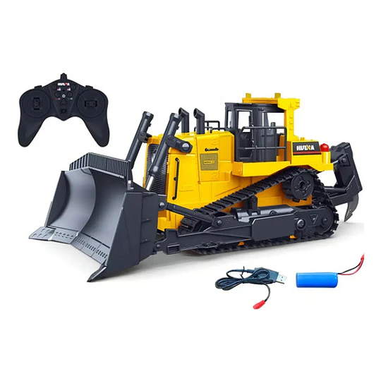 Excavadora Huina 1554 1:16 Rc Bulldozer Construccion 11 Ch Color Amarillo