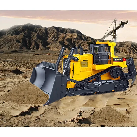 Excavadora Huina 1554 1:16 Rc Bulldozer Construccion 11 Ch Color Amarillo