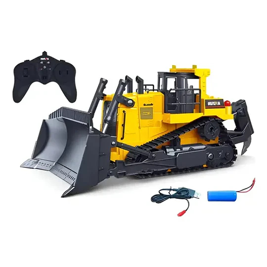 Bulldozer Huina 1554 1:16 Rc  Construccion 11 Ch