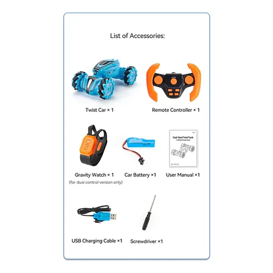 Auto Twist Doble Control, Rc , Bateria Recargable