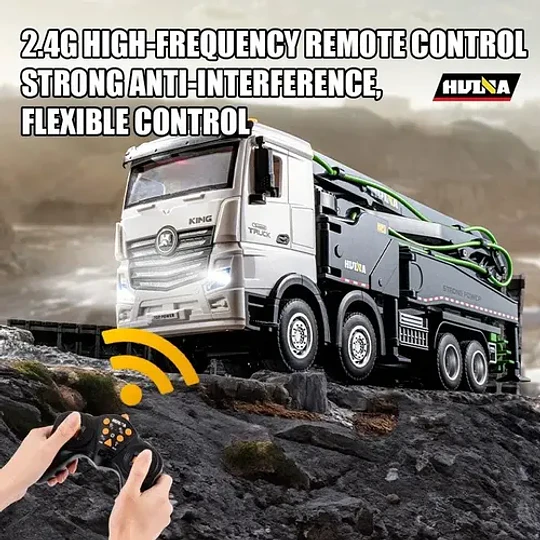 Camion Con Bomba De Cemento Rc 1:18, Huina 1381, Bateria Rec