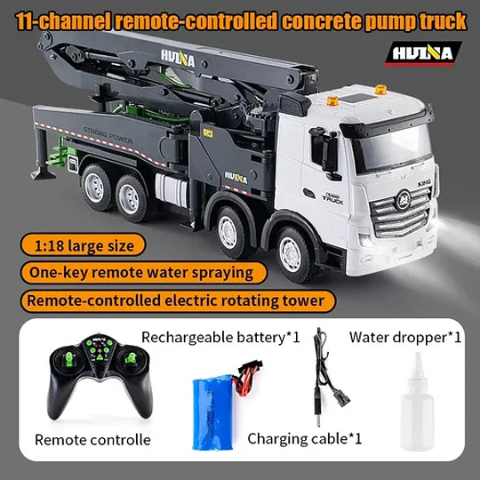 Camion Con Bomba De Cemento Rc 1:18, Huina 1381, Bateria Rec