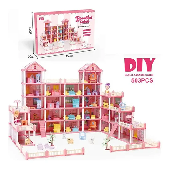 Casa De Muñecas  Armable De 503 Piezas Con Accesorios