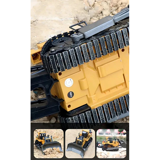 Bulldozer Huina 1554 1:16 Rc  Construccion 11 Ch