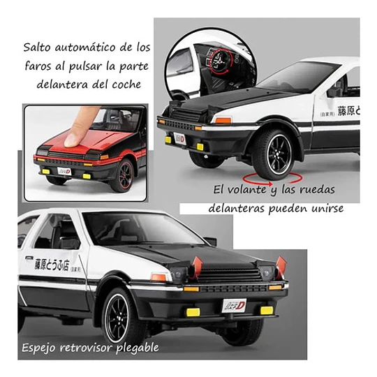 Toyota Trueno Ae86 Inicial D Escala 1:24, Full Metal, Sonido