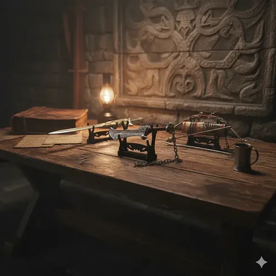 Set God Of War Espadas Y Arco De Atreus Metalicos A Escala