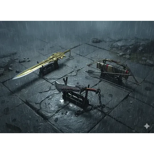 Set God Of War Espadas Y Arco De Atreus Metalicos A Escala