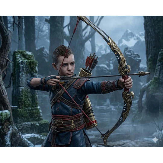 Set God Of War Espadas Y Arco De Atreus Metalicos A Escala