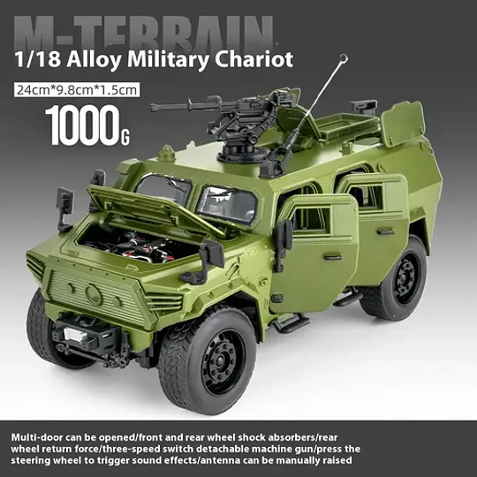 Vehículo Militar Dongfeng 1:18 Metal 1kg - Sonido Y Luces Pr