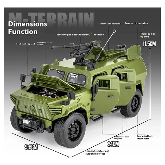 Vehículo Militar Dongfeng 1:18 Metal 1kg - Sonido Y Luces Pr