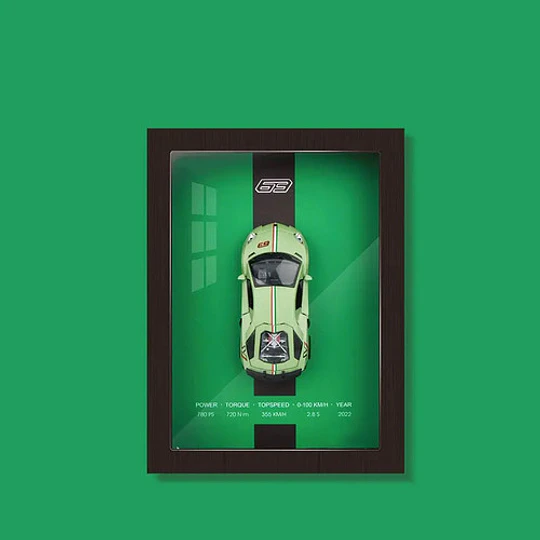 Cuadro Decorativo 3d Con Auto Deportivo Escala 1:32 Verde