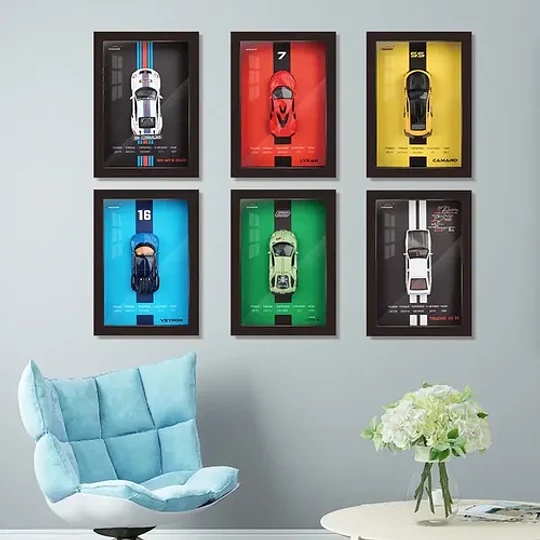 Cuadro Decorativo 3d Con Auto Deportivo Escala 1:32 Verde