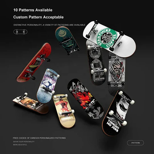 Pack Tres Fingerskate Madera Profesional Con Diseño