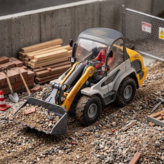Mini excavadora metálica escala 1:50