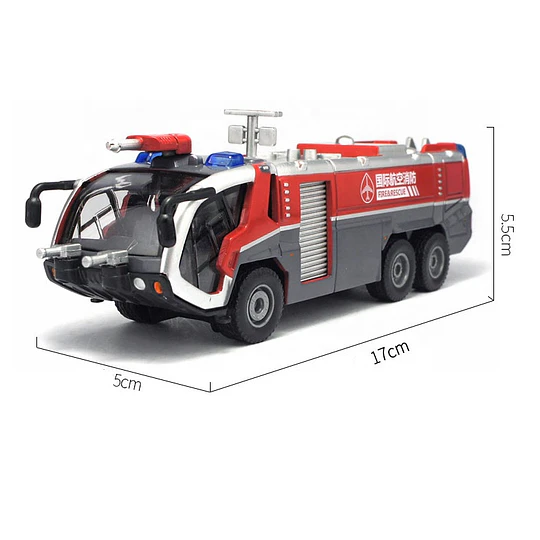 Modelo metálico a escala 1:50 con luces de camión de bomberos estilo manguera