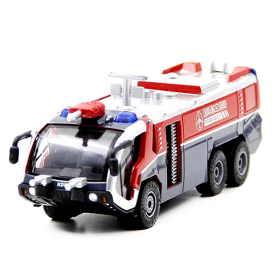 Modelo metálico a escala 1:50 con luces de camión de bomberos estilo manguera