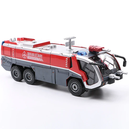 Modelo metálico a escala 1:50 con luces de camión de bomberos estilo manguera
