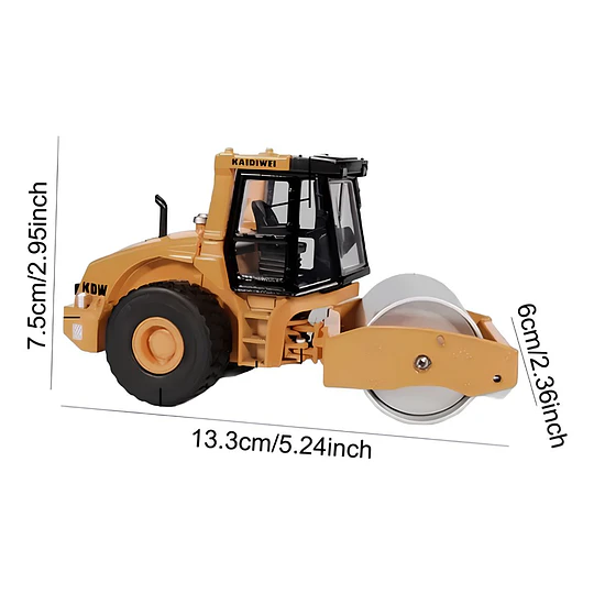 Rodillo Compactador Kaidiwei a Escala, Full Detalle Die-Cast