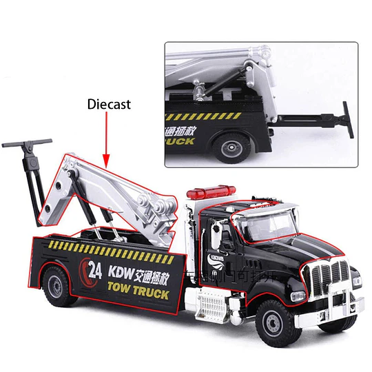 Camión Grúa Tow Truck Kaidiwei Die-Cast Metal a Escala 150