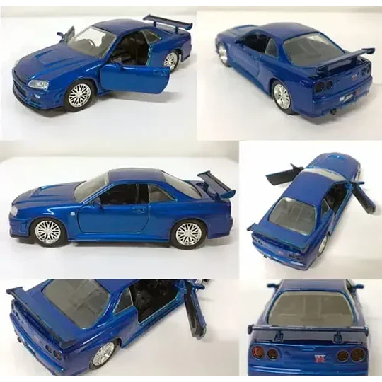 RAPIDO Y FURIOSO 2002 Nissan Skyline GTR R34-BLUE 1:32 JADA