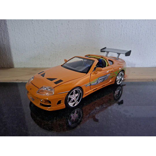 Auto a Escala Toyota Supra Brian O'Conner 1:24 - Fast & Furious Edición 25 Aniversario (Jada Toys)